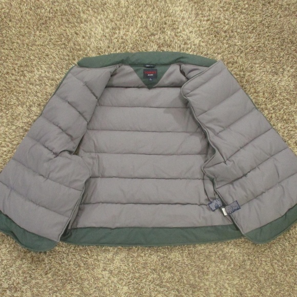 Tommy Hilfiger Vintage Y2K Puffer Vest Mens XL Green Full Zip Winter Down Filled - Picture 2 of 11